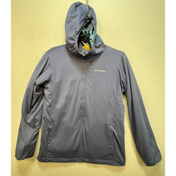 Columbia Youth Hooded Jacket Size L Multicolor Floral Reversible Full Zip - Picture 15 of 16